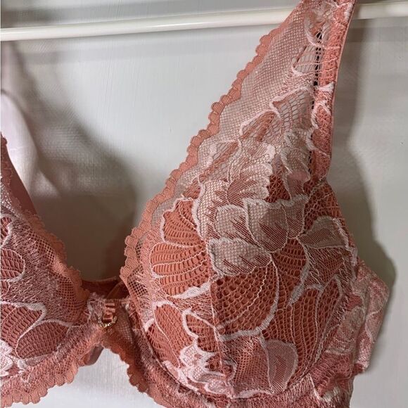Montelle 32C Rose Clay Blush Lace Blushing Mystique Bra - Picture 4 of 6